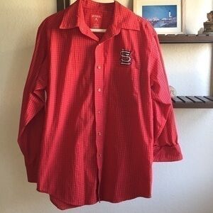 $15 SALE Cardinals Baseball Button Down Shirt MLB STL Fall Winter Collar NWOT